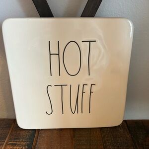 Rae Dunn HOT STUFF Square Ceramic Trivit Valentine’s Day NEW